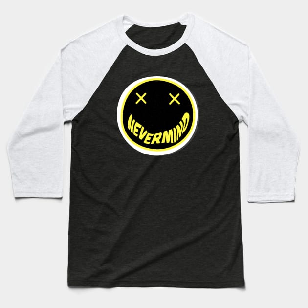 Nevermind Smiling Baseball T-Shirt by ameemax